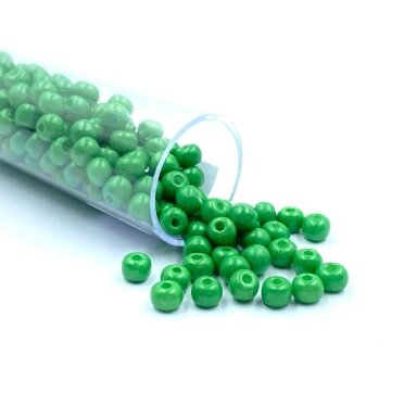 3x4mm žalios sp. biserio karoliukai, ±13g