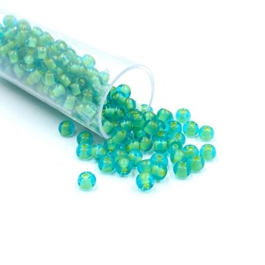 3x4mm žalsvos sp. biserio karoliukai, ±12g