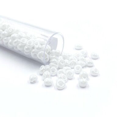 3x5mm perlamutrinės baltos sp. biserio karoliukai, ±13g