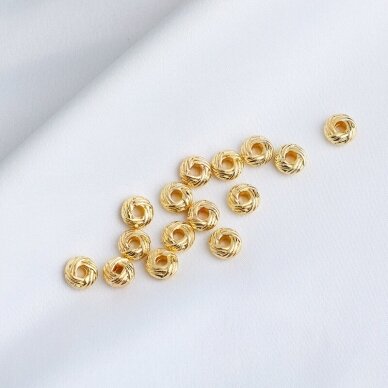3x6mm 14k aukso sp. nerūdijančio plieno intarpai, 4vnt. 3x6mm 14k aukso sp. nerūdijančio plieno intarpai, 4vnt.
