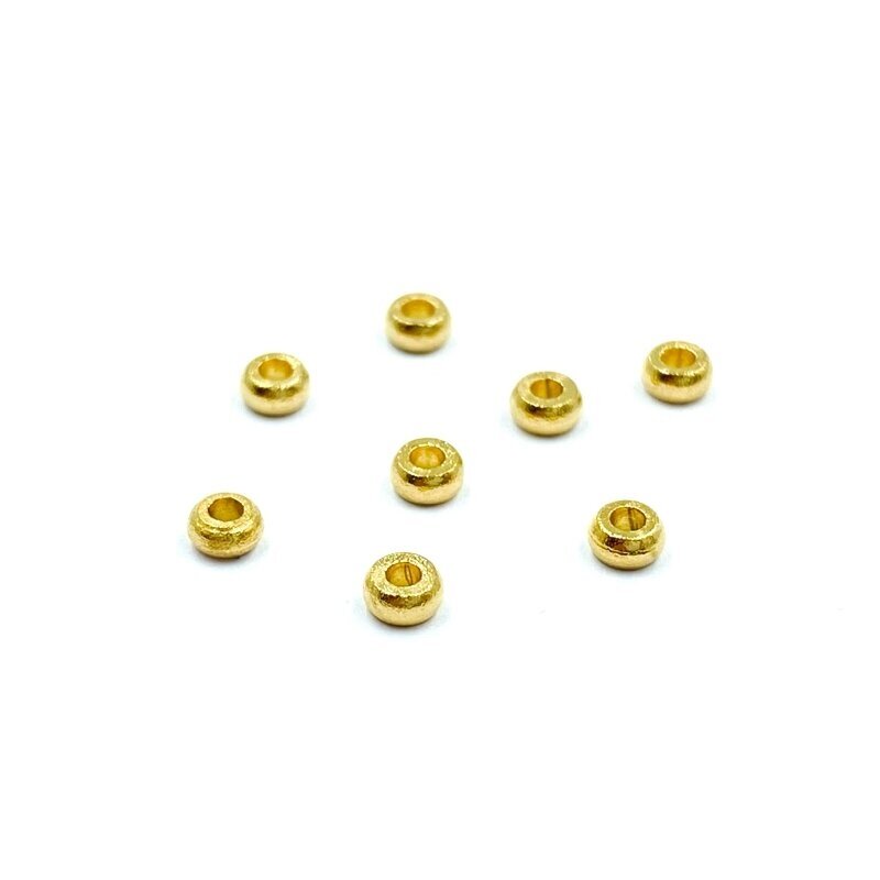 3x1,5mm matinės 18k aukso sp. nerūdijančio plieno intarpai, 2vnt.