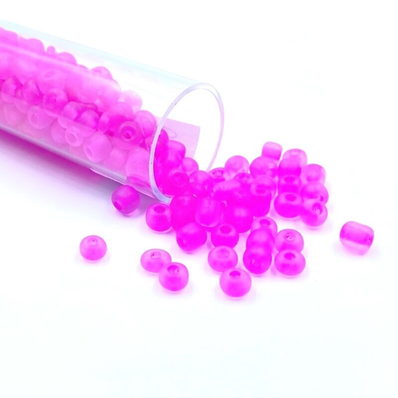 3x4mm rožinės sp. biserio karoliukai, ±13g