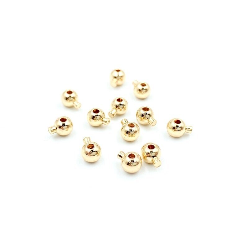 3x4mm 14k aukso sp. nerūdijančio plieno užbaigimo detalė- spaustukas, 2vnt.