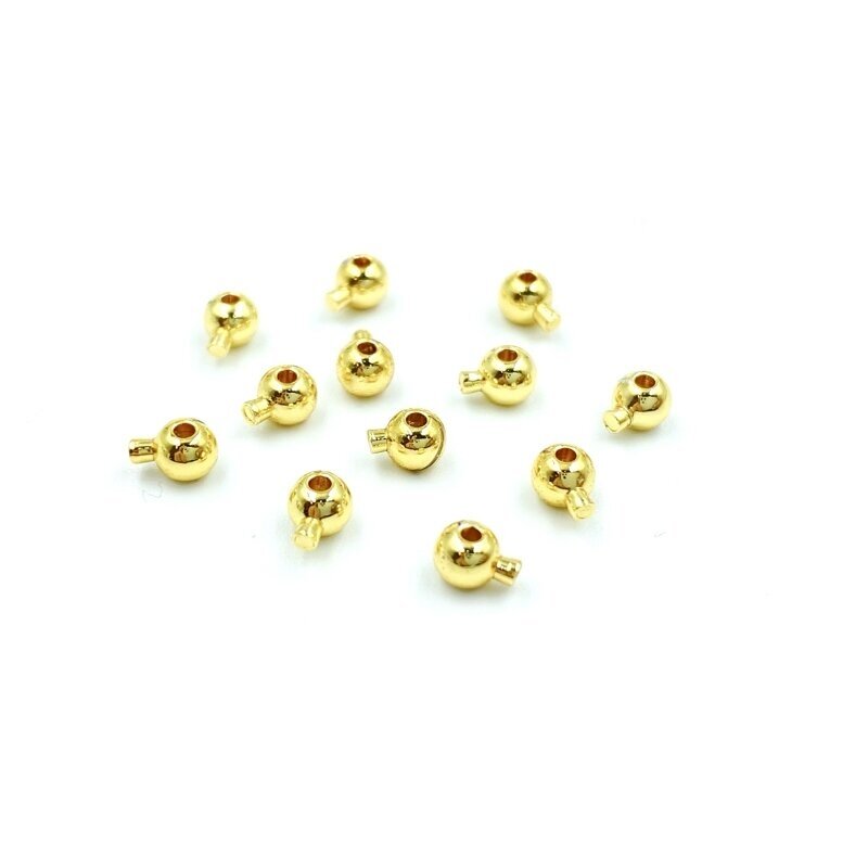 3x4mm 18k aukso sp. nerūdijančio plieno užbaigimo detalė- spaustukas, 2vnt.
