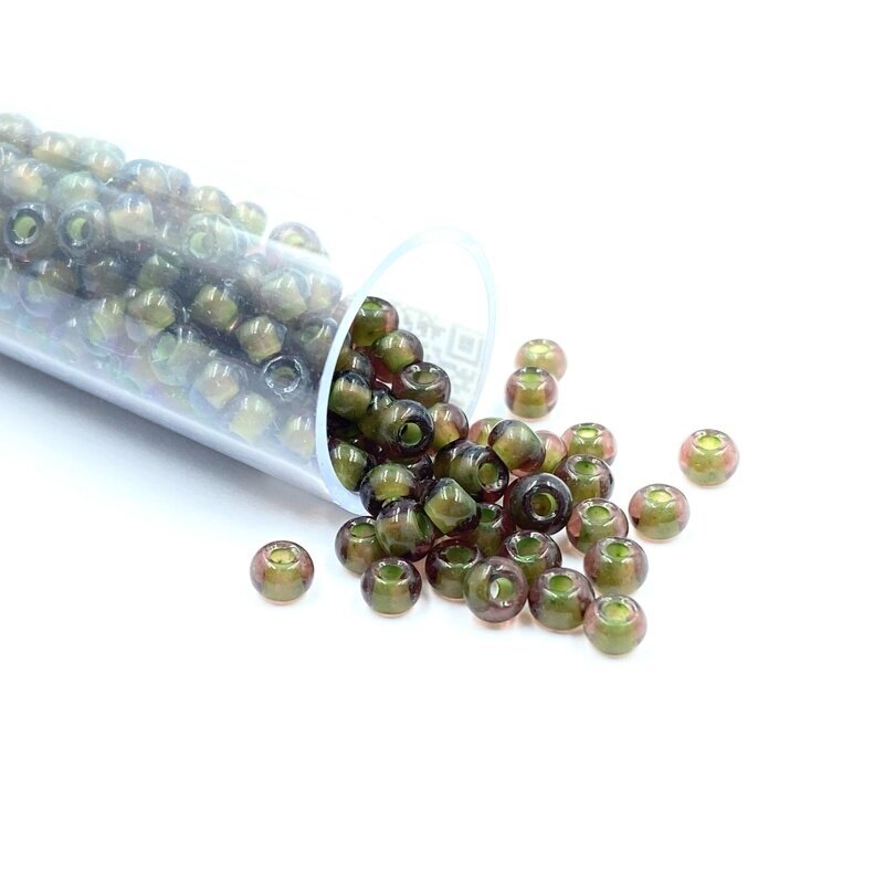 3x4mm chaki sp. biserio karoliukai, ±12g