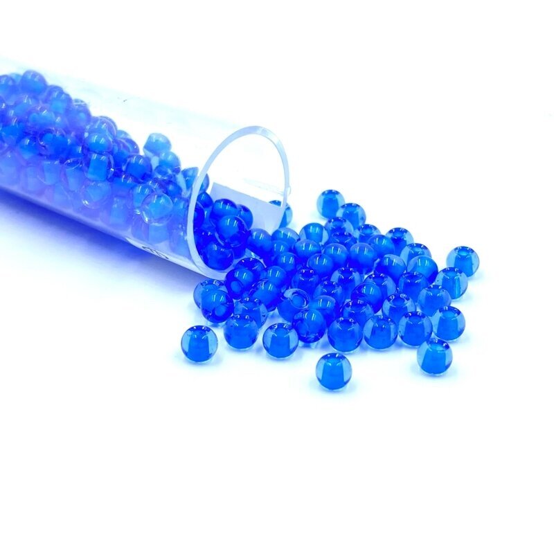 3x4mm mėlynos sp. biserio karoliukai, ±12g