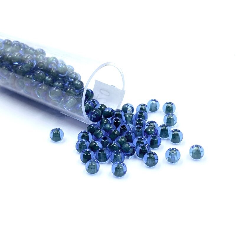 3x4mm mėlynos sp. biserio karoliukai, ±12g