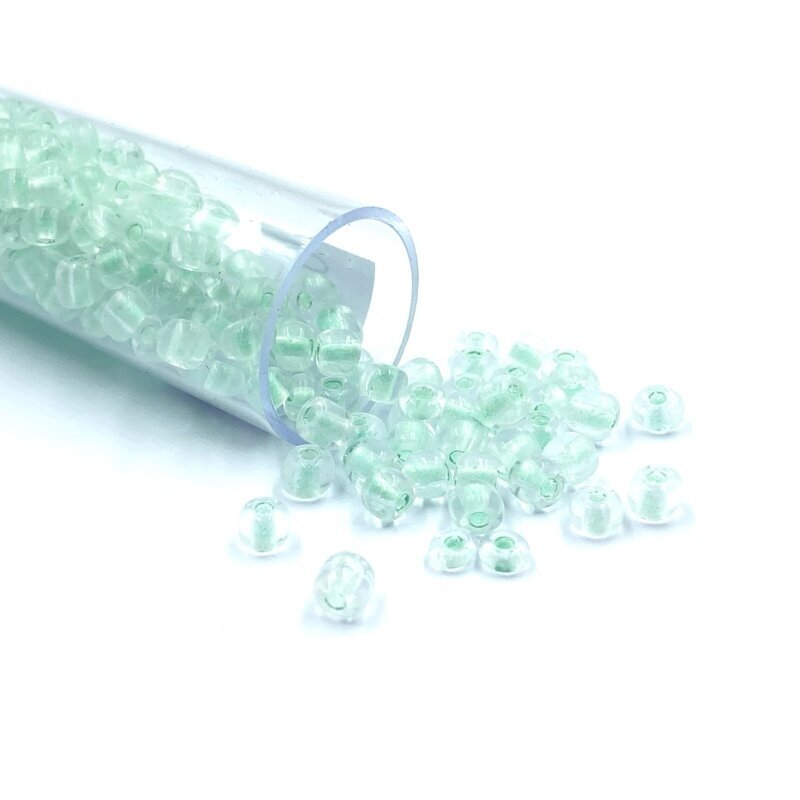 3x4mm mėtinės sp. biserio karoliukai, ±12g