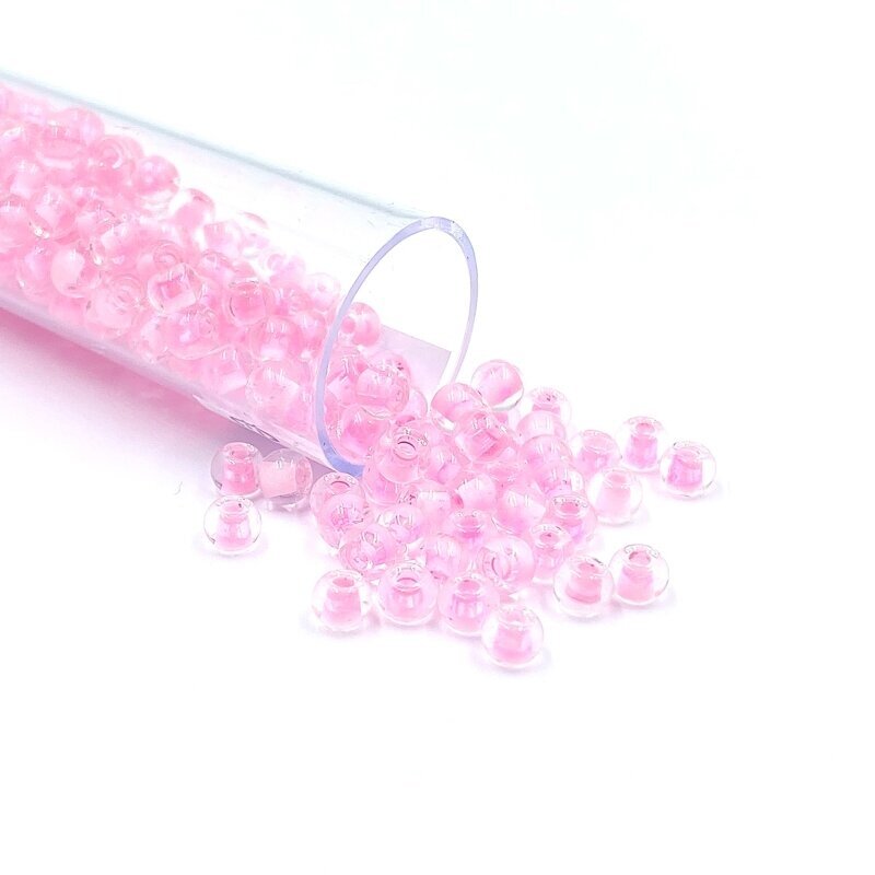 3x4mm rožinės sp. biserio karoliukai, ±12g