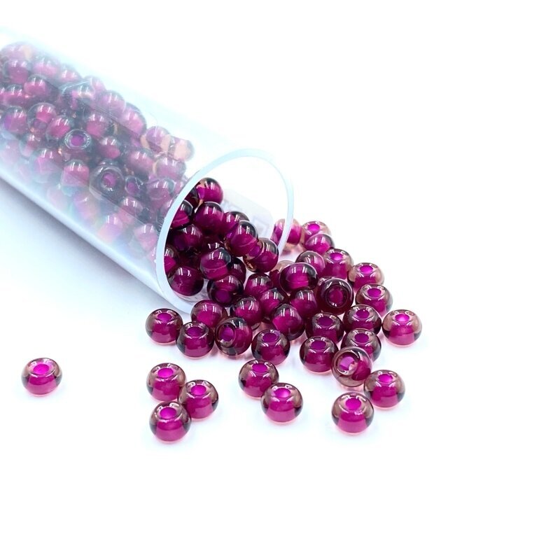 3x4mm rožinės sp. biserio karoliukai, ±12g