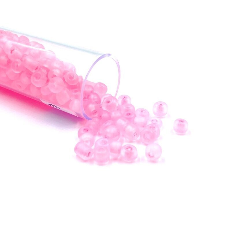 3x4mm rožinės sp. biserio karoliukai, ±13g