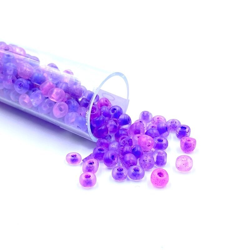 3x4mm violetinės sp. biserio karoliukai, ±12g
