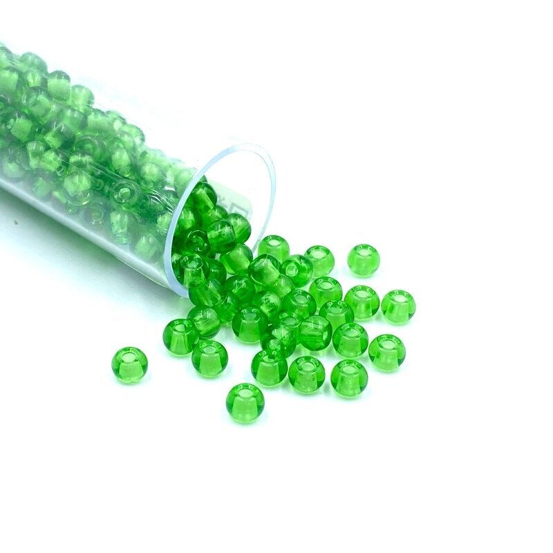 3x4mm žalios sp. biserio karoliukai, ±11g