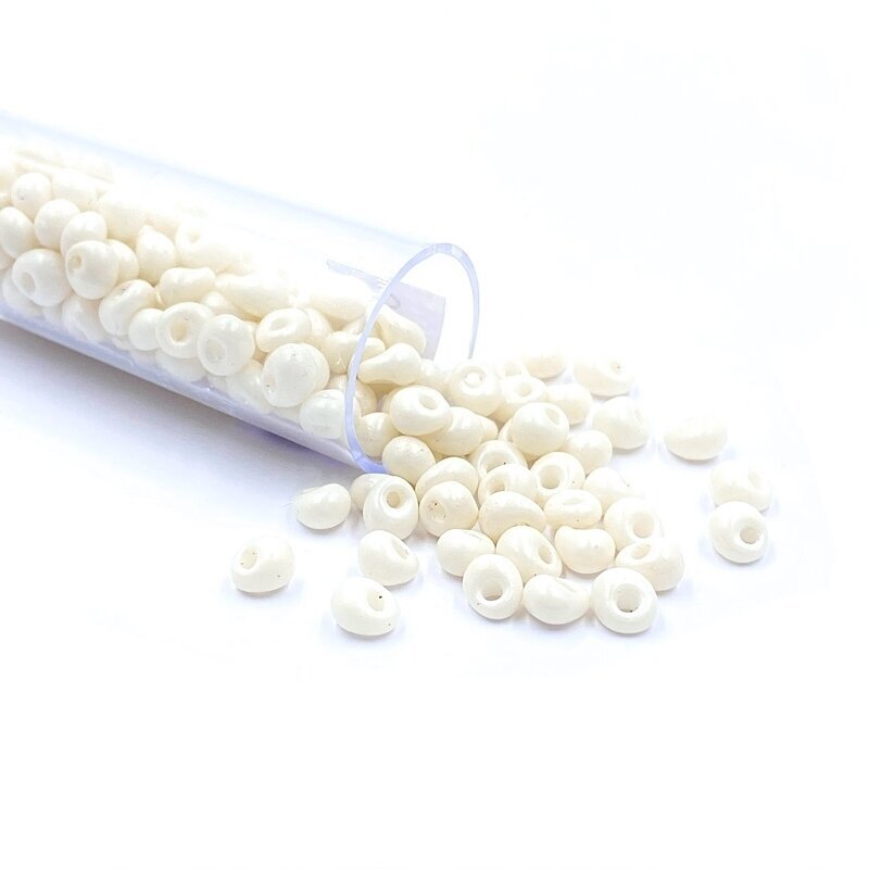 3x5mm kreminės sp. biserio karoliukai, ±14g