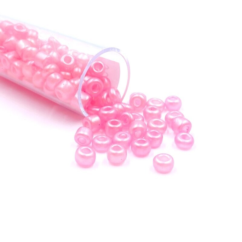 3x5mm rožinės sp. biserio karoliukai, ±13g