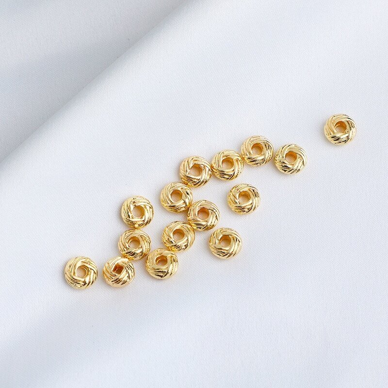 3x6mm 14k aukso sp. nerūdijančio plieno intarpai, 4vnt.