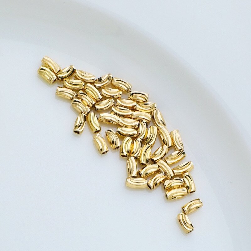 3x6mm 14k aukso sp. nerūdijančio plieno intarpai, 5vnt.
