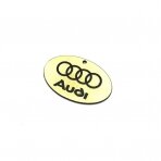 40x26mm aukso sp. plastiko pakabukas- "Audi", 1vnt.