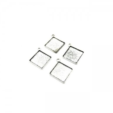 35x30mm sidabro sp. rėmelis 20x20mm kabošonui, 6vnt.