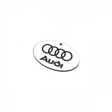 40x26mm sidabro sp. plastiko pakabukas- "Audi", 1vnt. 40x26mm sidabro sp. plastiko pakabukas- "Audi", 1vnt.