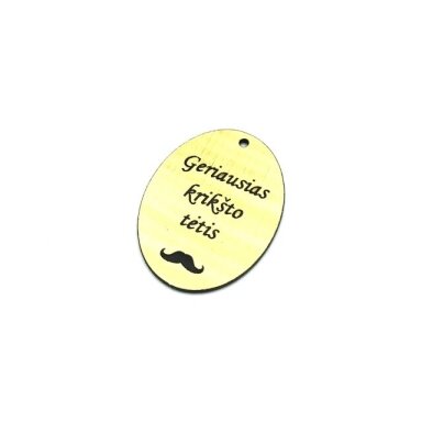 40x30mm aukso sp. plastiko pakabukas- "Geriausias krikšto tėtis", 1vnt. 40x30mm aukso sp. plastiko pakabukas- "Geriausias krikšto tėtis", 1vnt.