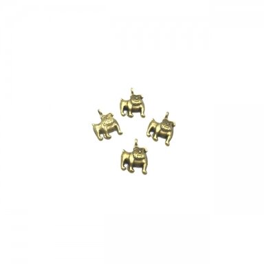 17x13mm žalvario sp. pakabukas šuo, 16vnt.