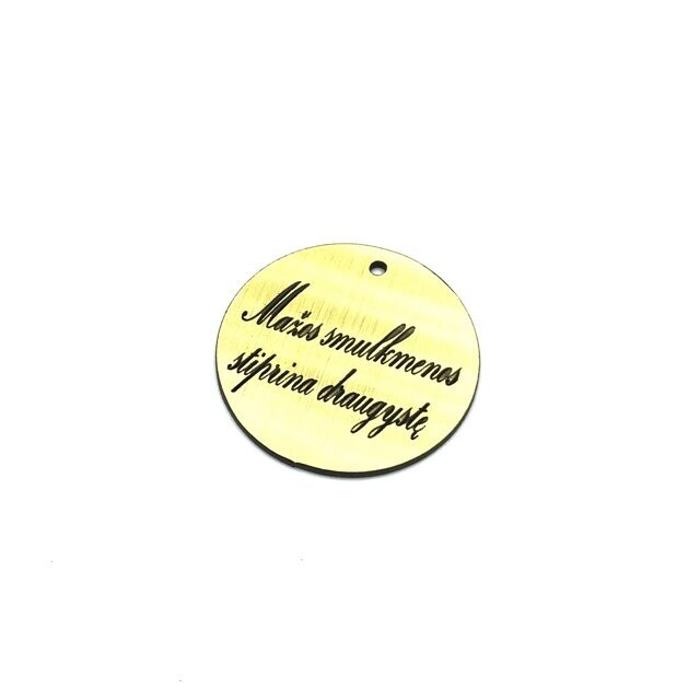 40mm aukso sp. plastiko pakabukas, 1vnt. 40mm aukso sp. plastiko pakabukas, 1vnt.