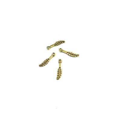 16x3mm aukso sp. pakabukas plunksna, 85vnt.