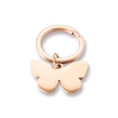 43x30mm rose gold sp. nerūdijančio plieno raktų pakabukas drugelis, 1vnt. 43x30mm rose gold sp. nerūdijančio plieno raktų pakabukas drugelis, 1vnt.