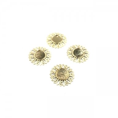 23mm aukso sp. ažūrinė plokštelė, 6vnt.