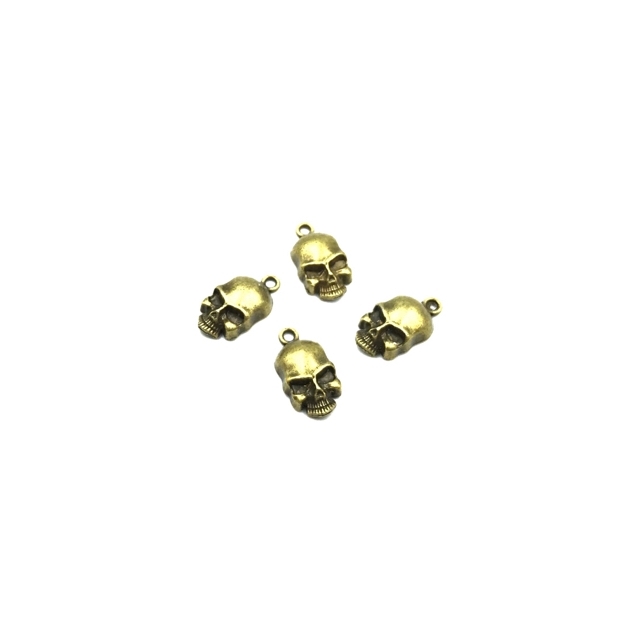8x10mm žalvario sp. pakabukas kaukolė, 14vnt.