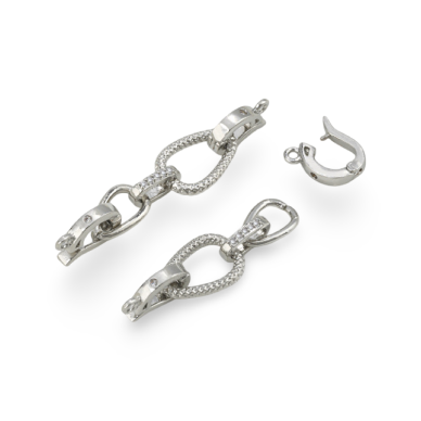 46x11mm platinos sp. nerūdijančio plieno užsegimas su žiedeliais, 1vnt. 46x11mm platinos sp. nerūdijančio plieno užsegimas su žiedeliais, 1vnt.