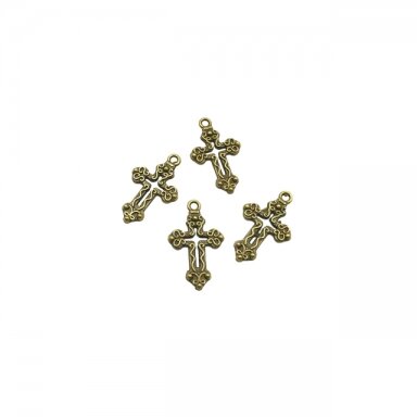 26x16mm žalvario sp. pakabukas kryžius, 19vnt.