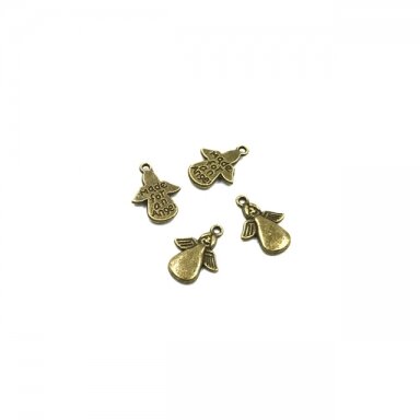 17x13mm žalvario sp. pakabukas angelas, 15vnt.