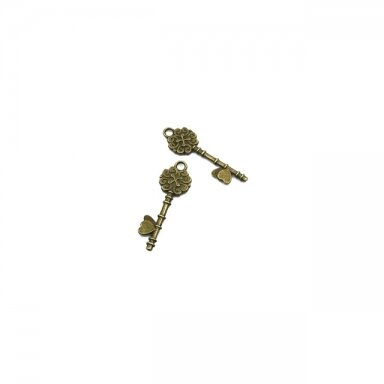 34x11mm žalvario sp. pakabukas raktas, 12vnt.