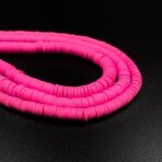 4mm rožinės sp. polimerinio molio karoliukai, 40cm