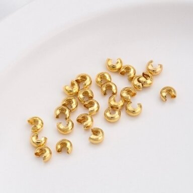 4mm 18k aukso sp. nerūdijančio plieno paslėpėjas "kriauklytė", 4vnt.
