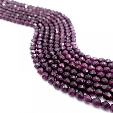 4mm bordo sp. facetuotas žadeitas, 40cm juosta