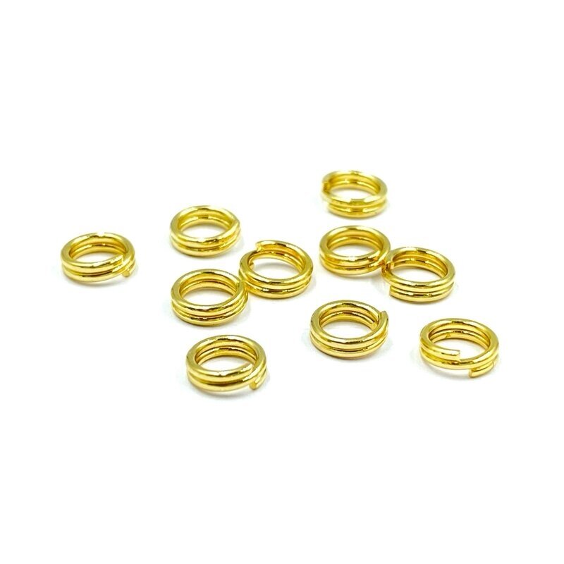 4mm 18k aukso sp. nerūdijančio plieno dvidubi žiedeliai, 10vnt.