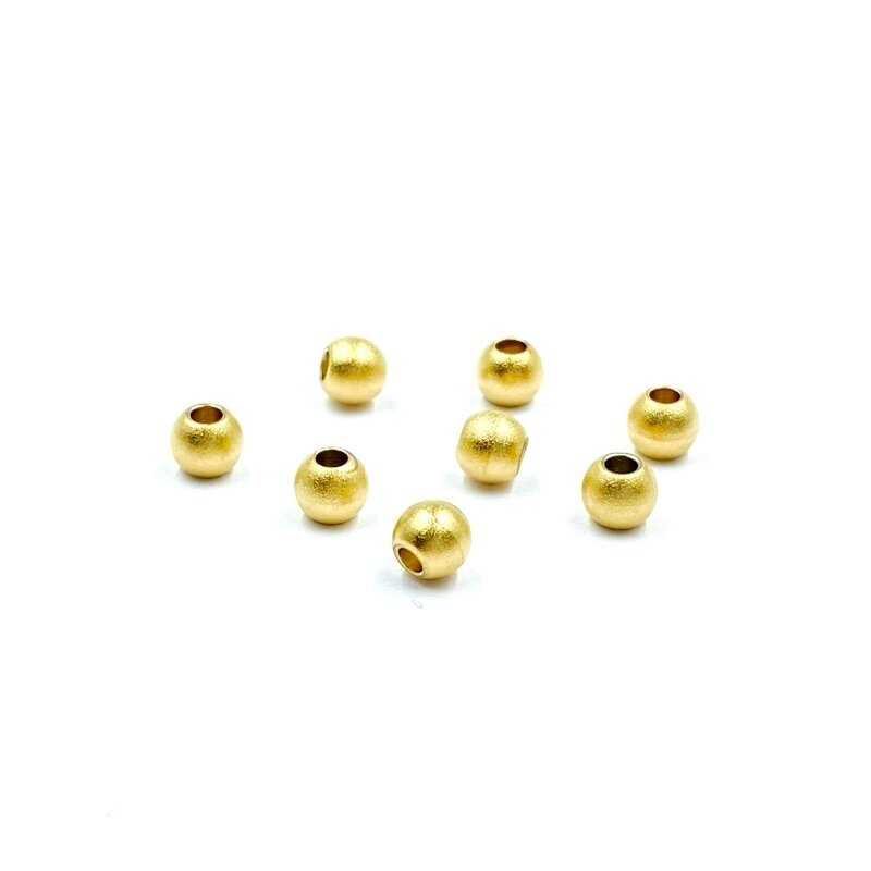 4mm matinės 18k aukso sp. nerūdijančio plieno intarpai, 2vnt.