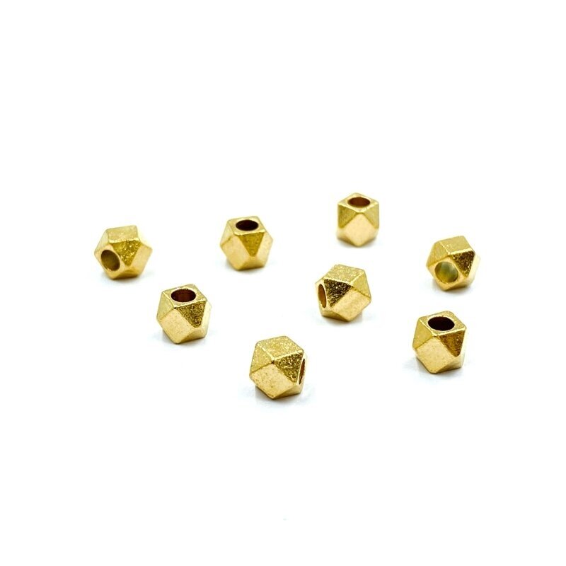 4mm matinės 18k aukso sp. nerūdijančio plieno intarpai, 2vnt.