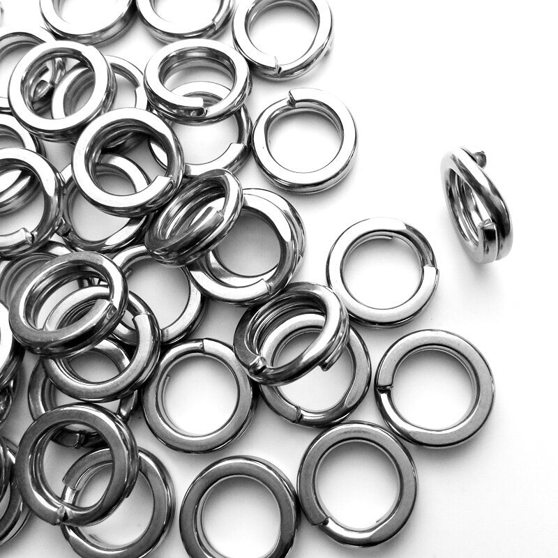 4mm platinos sp. nerūdijančio plieno dvigubi žiedeliai, 10vnt.