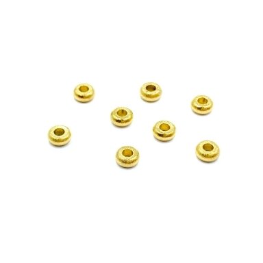 4x1,7mm matinės 18k aukso sp. nerūdijančio plieno intarpai, 2vnt.
