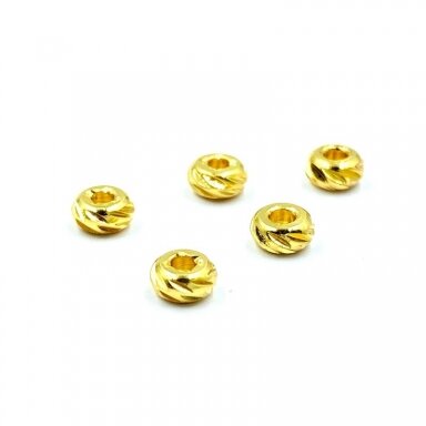 4x2mm 18k aukso sp. nerūdijančio plieno intarpas, 5vnt. 4x2mm 18k aukso sp. nerūdijančio plieno intarpas, 5vnt.