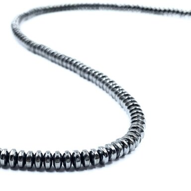 4x2mm disko formos hematitas, 40cm juosta