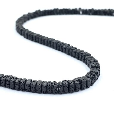 4x2mm juodos sp. lava, kvadratinės plokštelės formos, 40cm juosta