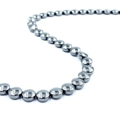 4x3mm disko formos hematitas, 40cm juosta