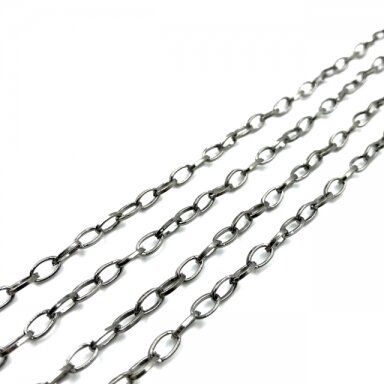 6x4mm juodintos sp. grandinėlė, 1m