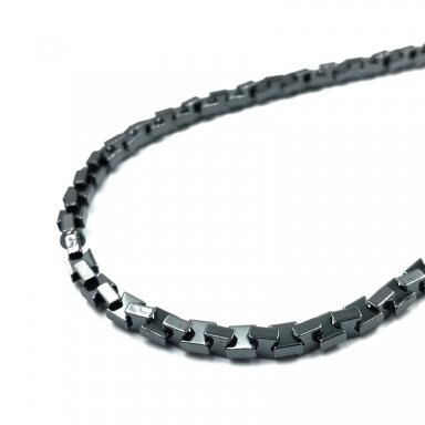 4x4mm hematitas, 40cm 4x4mm hematitas, 40cm