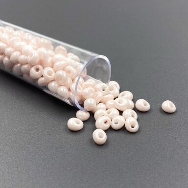 4x5mm rausvos sp. biserio karoliukai, ±12g
